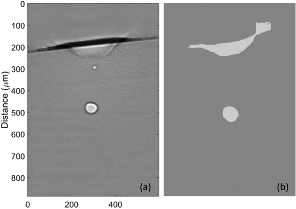 Figure 6 comparison of the experimental keyhole on the left and the simulated keyhole on the right