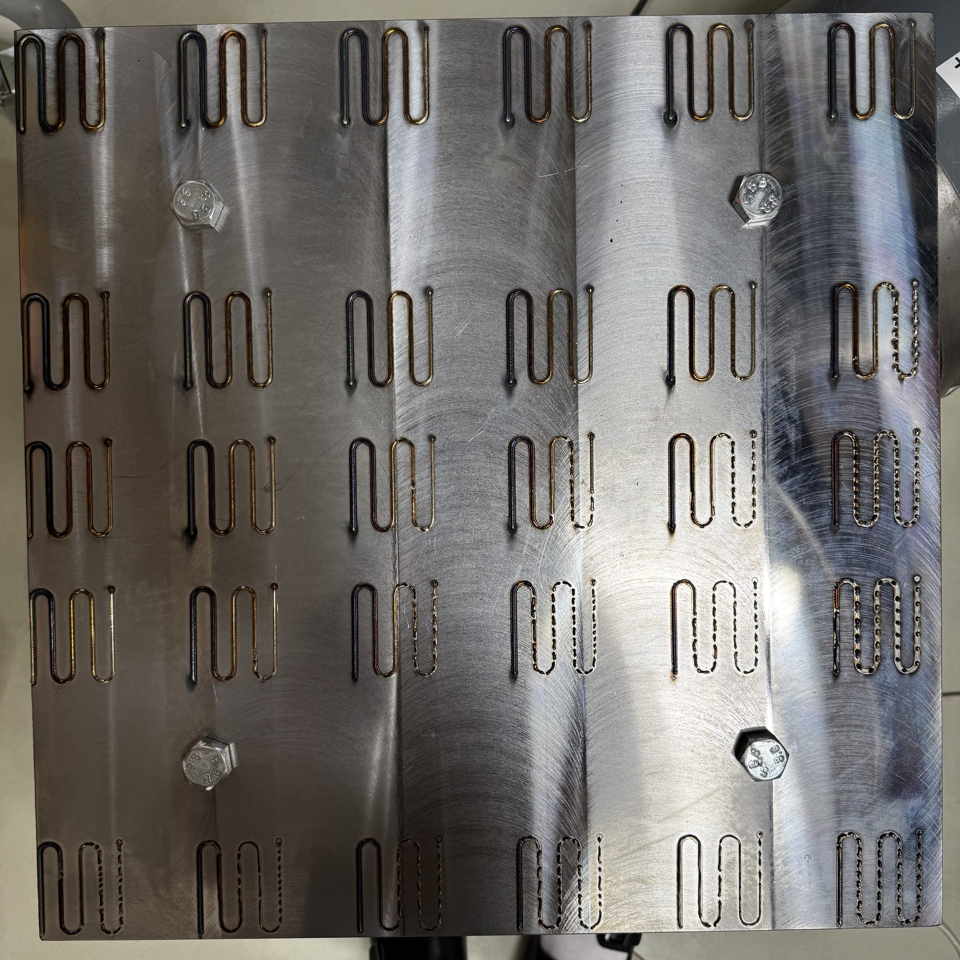 A matrix of physical parameter tests used during early process development