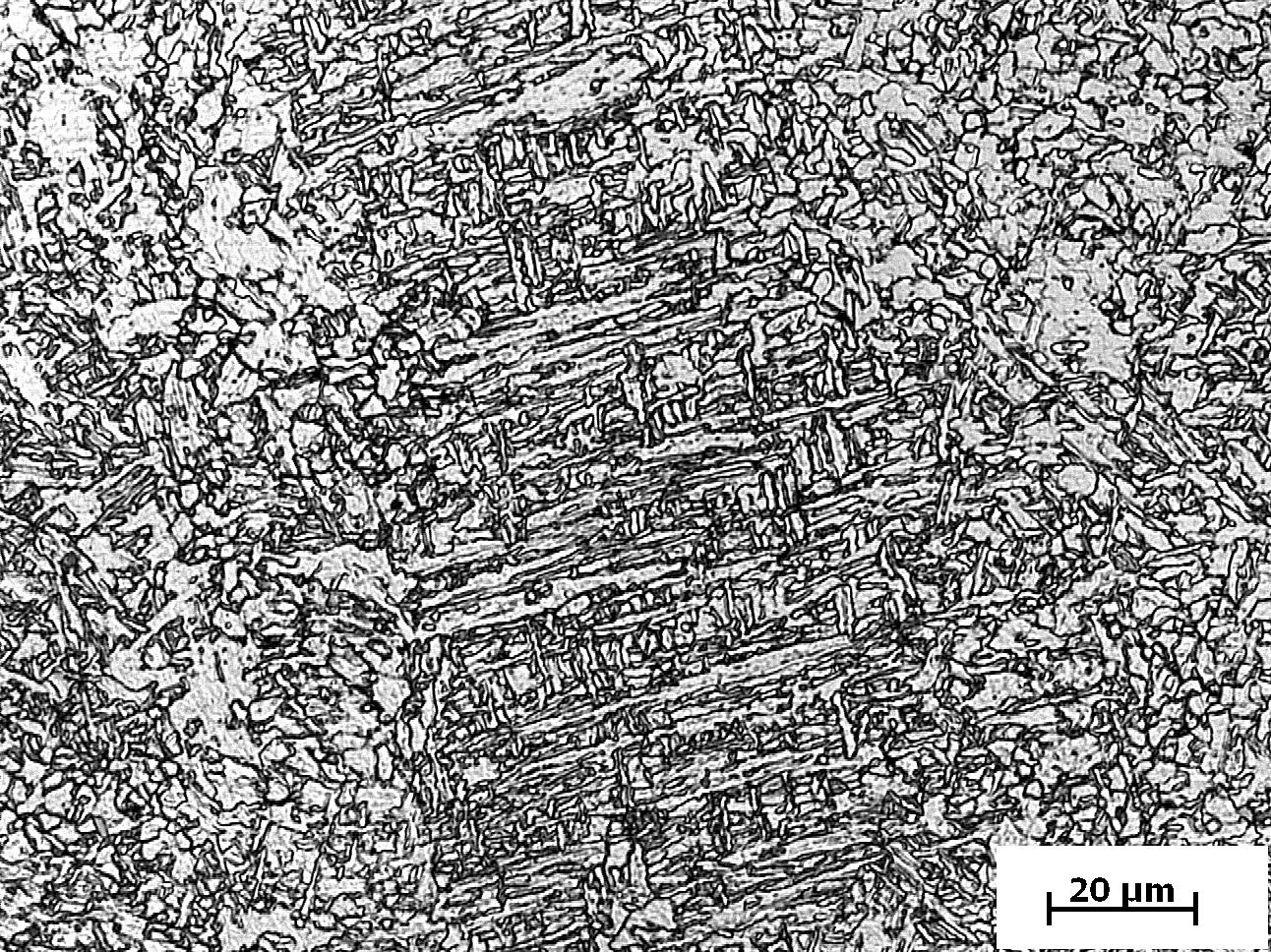 A second high-magnification view of the ER70S deposited microstructure
