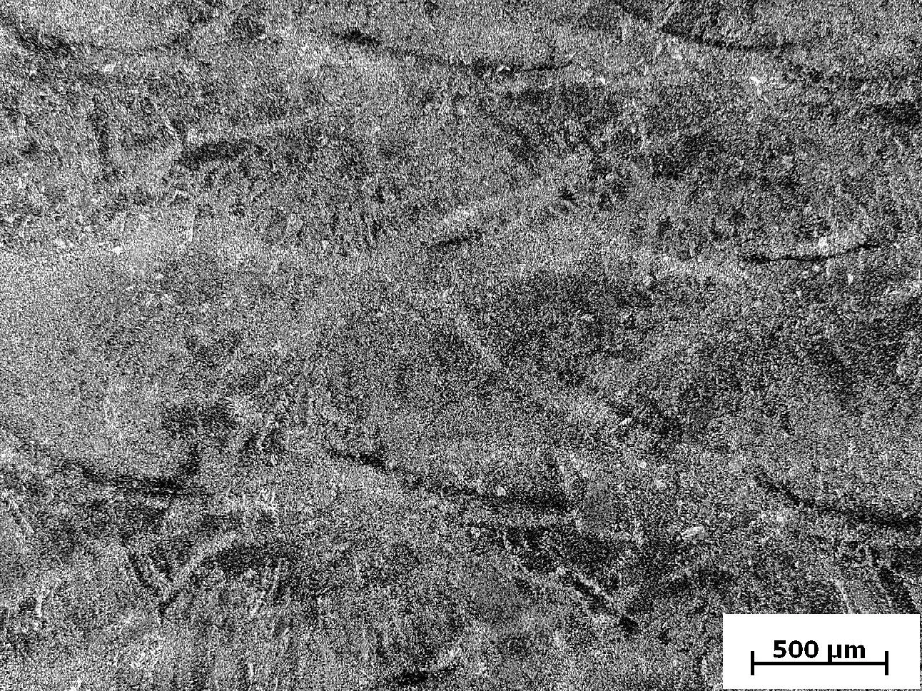 Representative ER70S microstructure at a 500 micrometre scale
