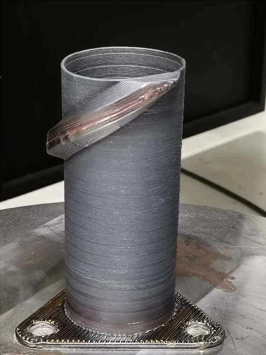 Production-scale WLAM part manufactured with the reference workflow